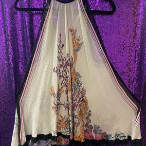 Asian floral design sheer blouse O/S